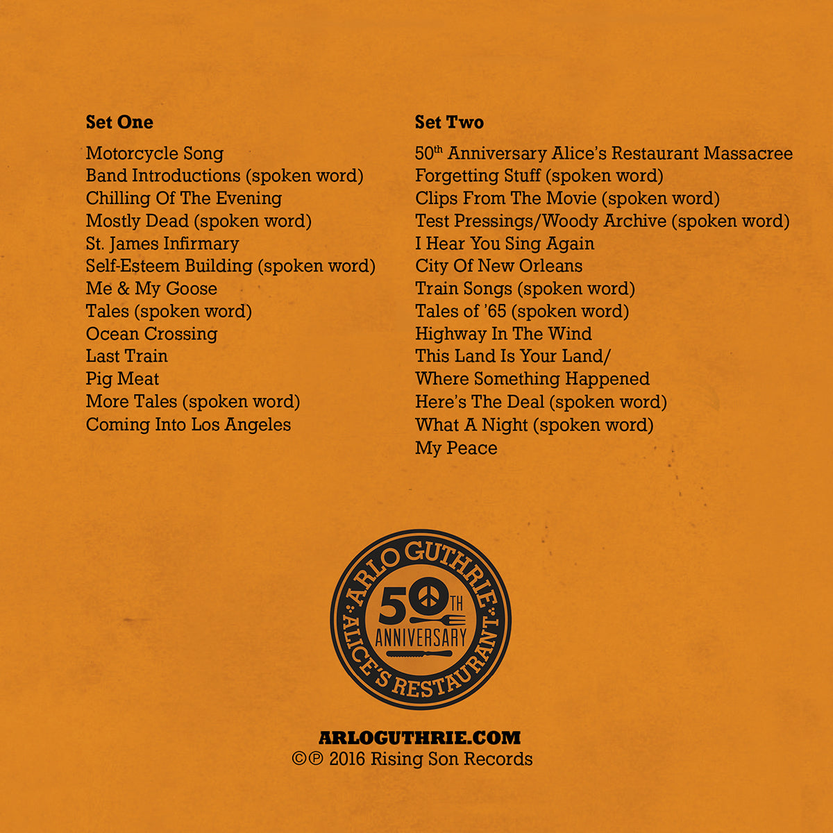 Alice's Restaurant 50th Anniversary Massacree (2016) CD